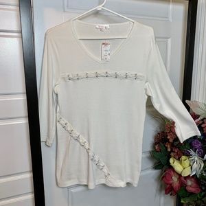Superb white knit ''Le Grenier'' sweater sz M (3=20%less)